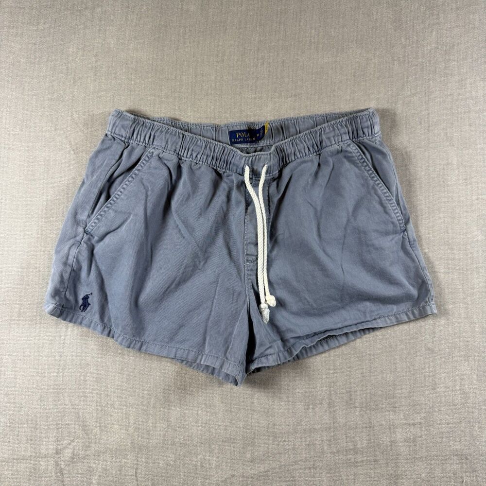 Polo Ralph Lauren Women’s Blue Cotton Pull On Drawstring Shorts M Blue Pony 3”